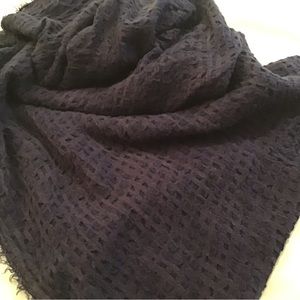 Free People indigo blue textured scarf shawl nwot